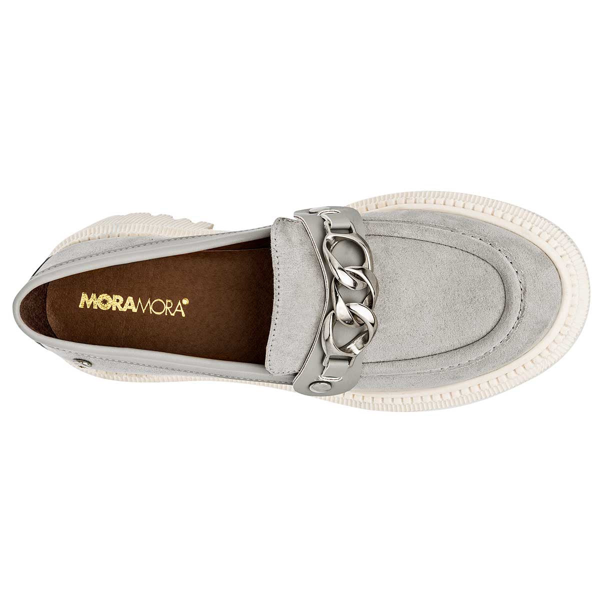 Mocasines Exterior Sintético Color Gris Para Mujer  De Moramora