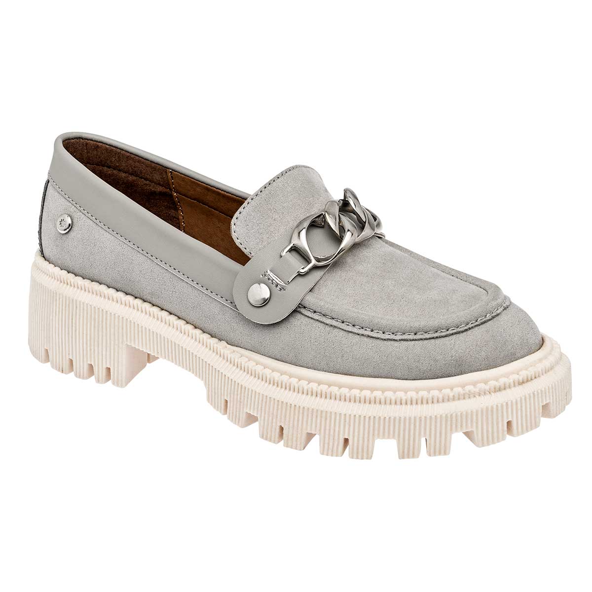 Mocasines Exterior Sintético Color Gris Para Mujer  De Moramora