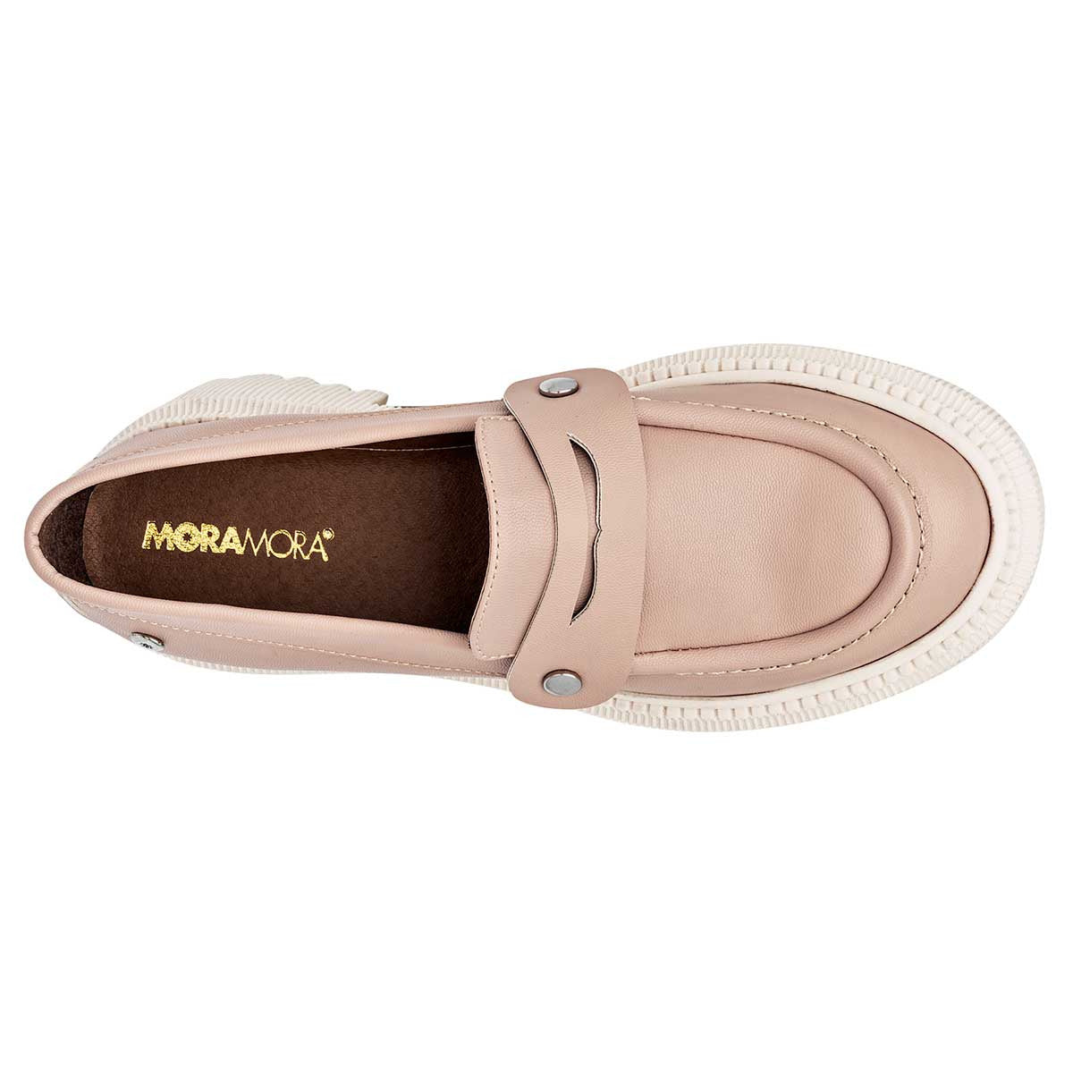 Mocasines Exterior Sintético Color Beige Para Mujer  De Moramora