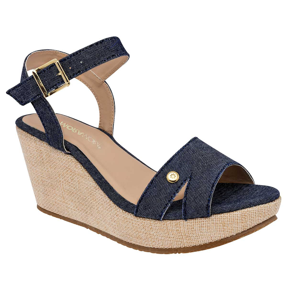 Sandalias con plataforma Exterior Textil Color Mezclilla Para Mujer De MORAMORA