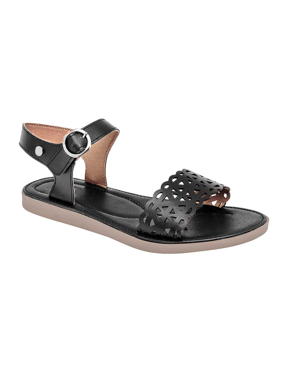 Sandalias de piso Exterior Piel sintética Color Negro Para Mujer De RBCOLLECTION