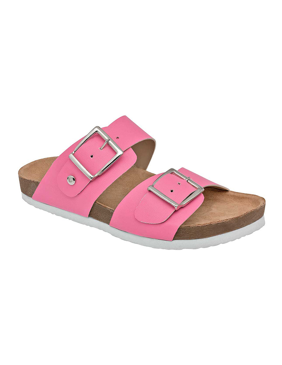 Sandalias de piso Exterior Piel sintética Color Rosa Para Mujer De RBBASICS