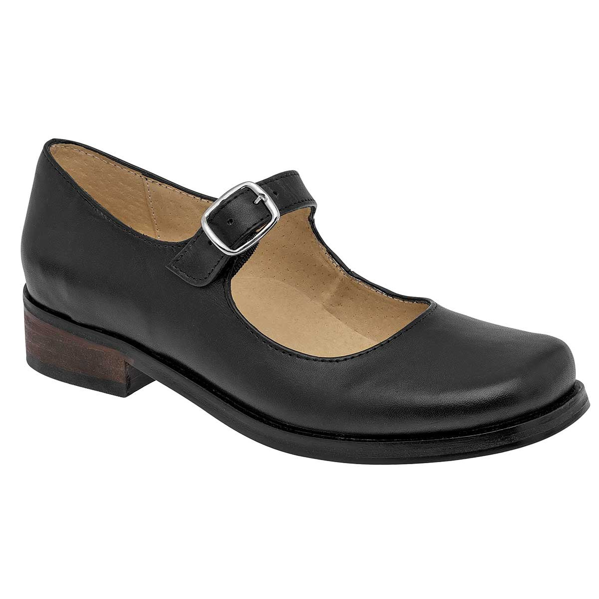 Zapato Mary Jane Exterior Piel Color Negro Para Mujer De Catalina