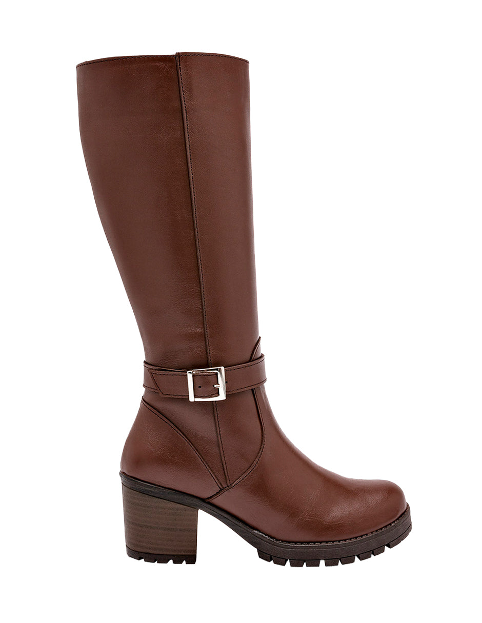 Botas altas Exterior Sintético Color Café Para Mujer De RBCOLLECTION