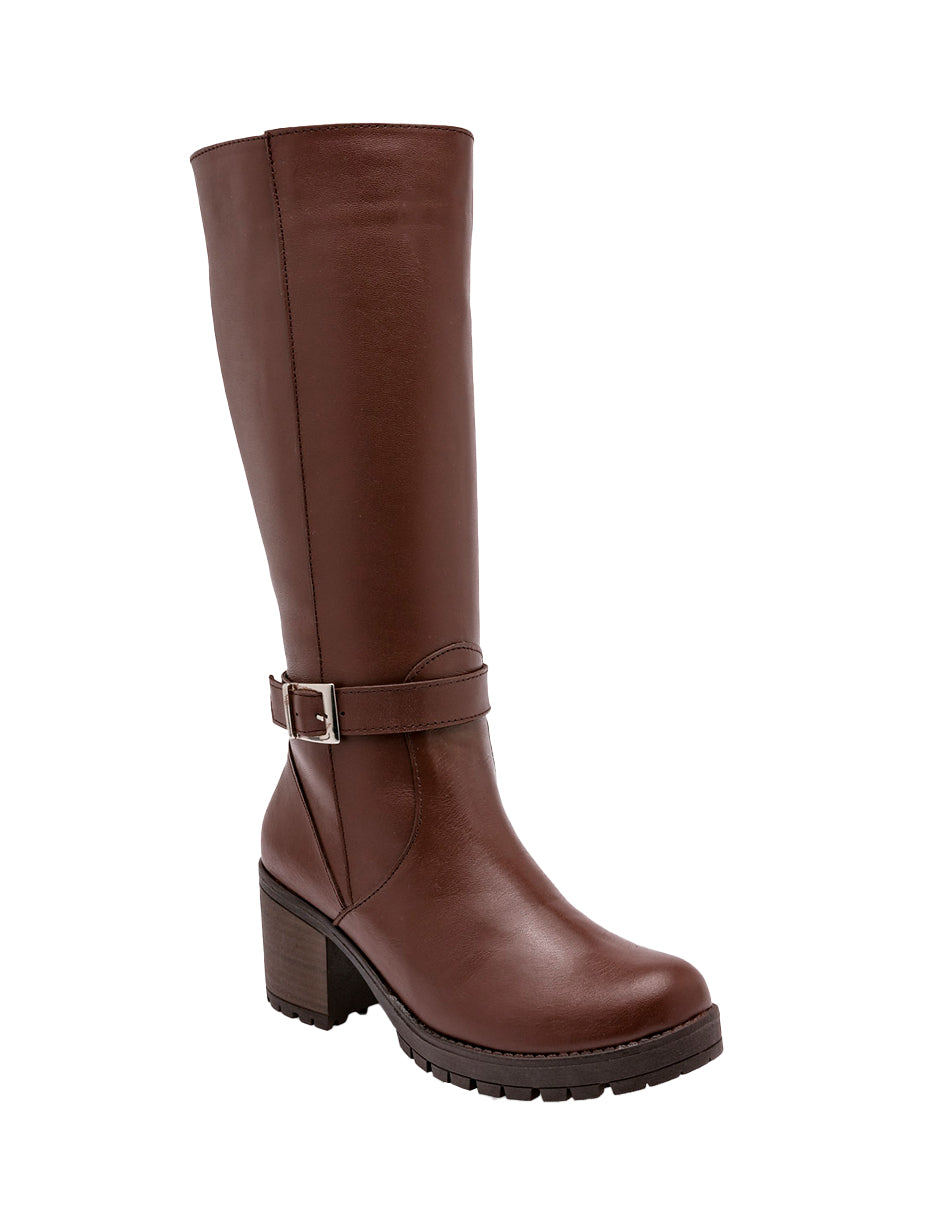 Botas altas Exterior Sintético Color Café Para Mujer De RBCOLLECTION