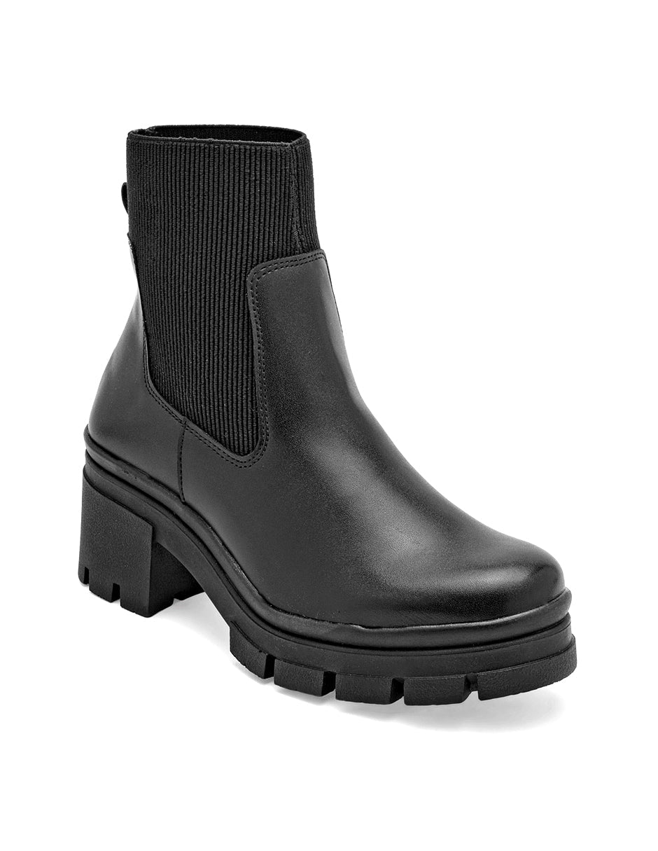 Botín con tacón Exterior Textil Color Negro Para Mujer De RBCOLLECTION