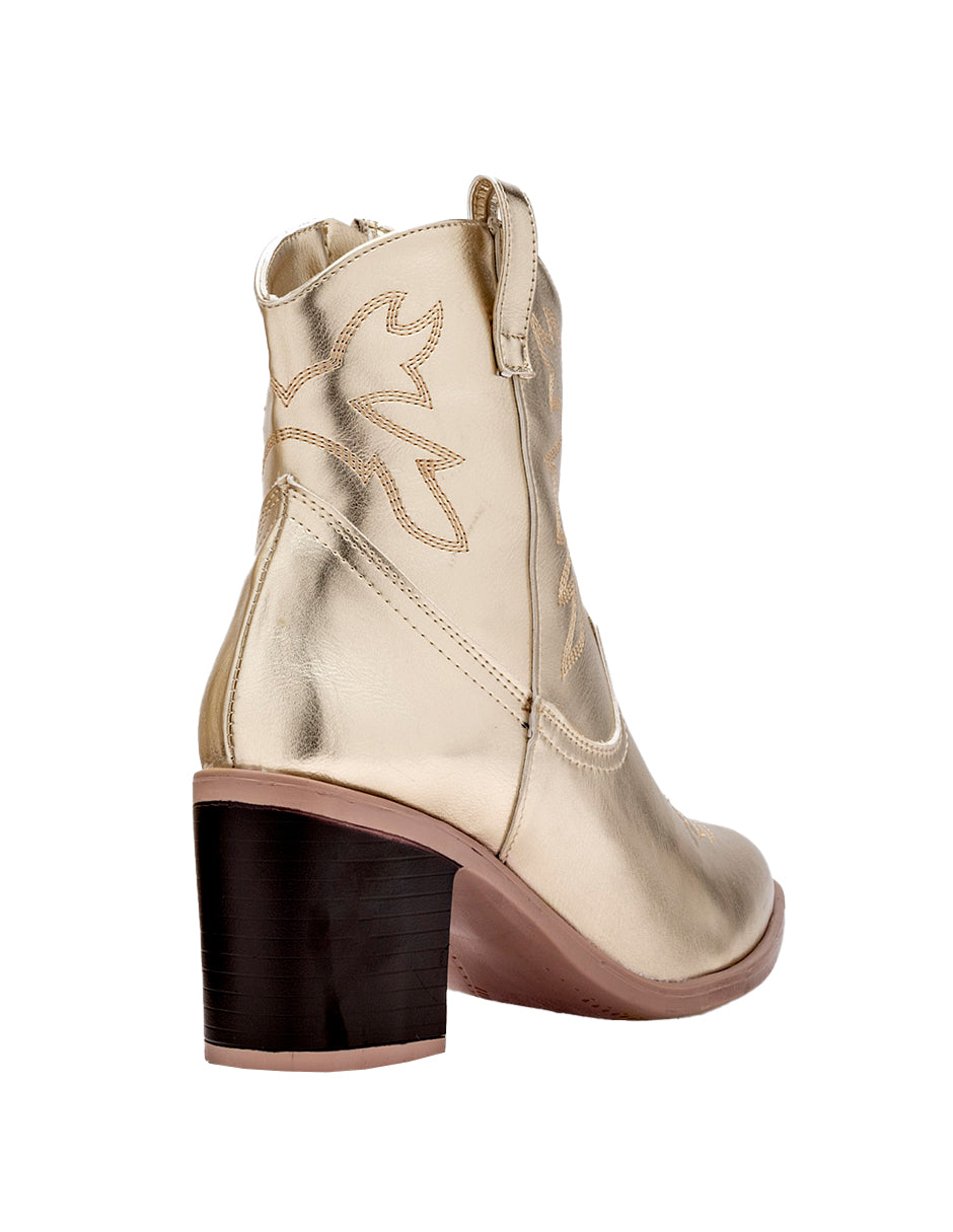 Botas tipo western Exterior Textil Color Oro Para Mujer De RBCOLLECTION