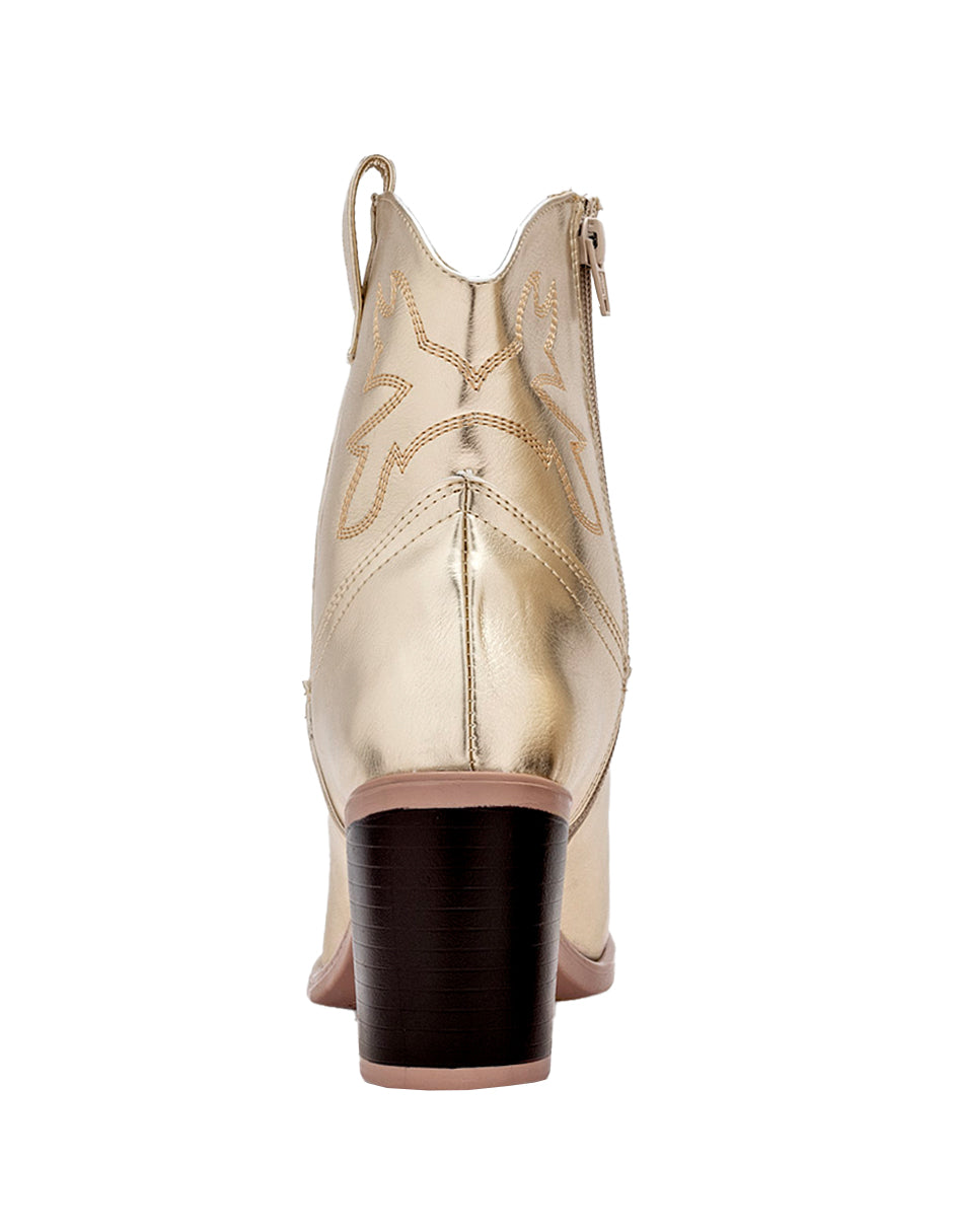 Botas tipo western Exterior Textil Color Oro Para Mujer De RBCOLLECTION