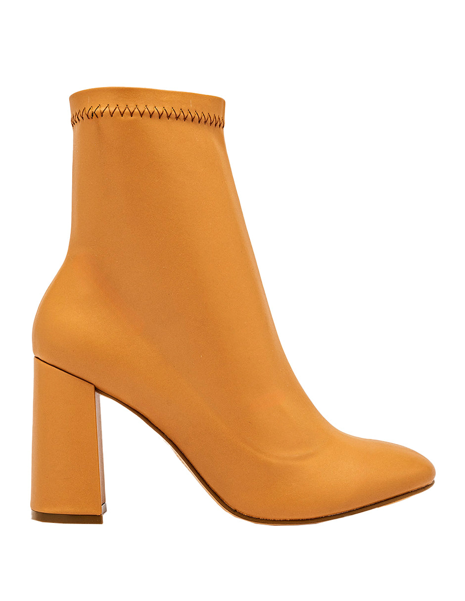 Botín con tacón Exterior Textil Color Camel Para Mujer De RBCOLLECTION