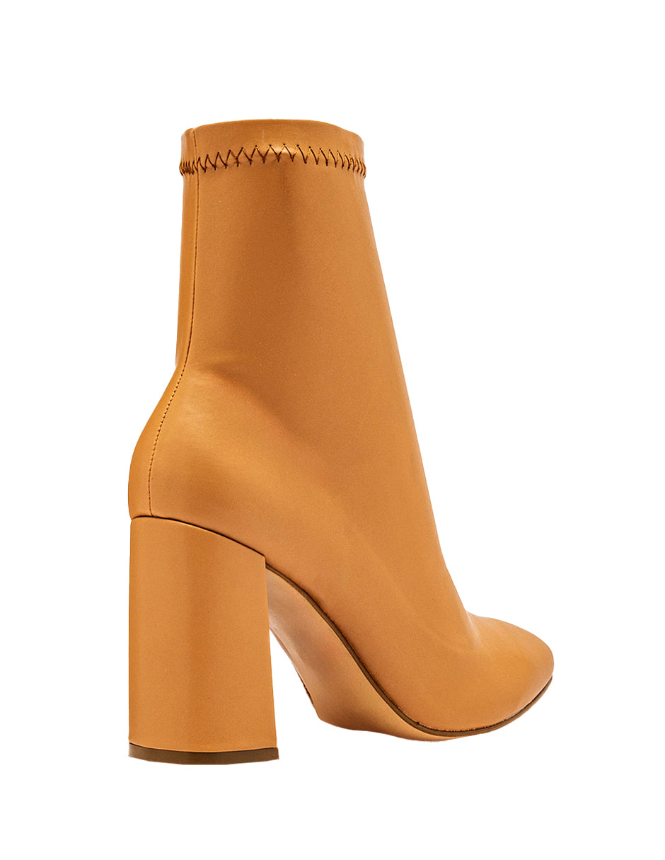 Botín con tacón Exterior Textil Color Camel Para Mujer De RBCOLLECTION