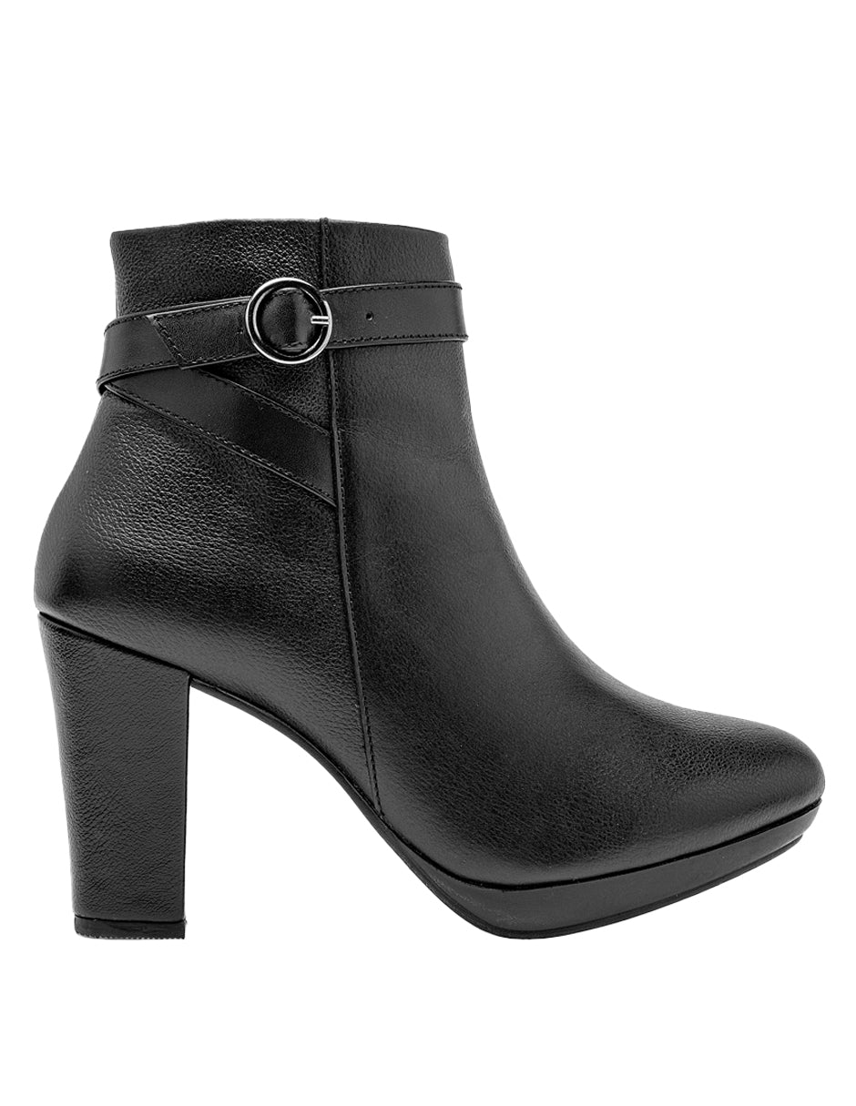 Botín con tacón Exterior Textil Color Negro Para Mujer De RBCOLLECTION