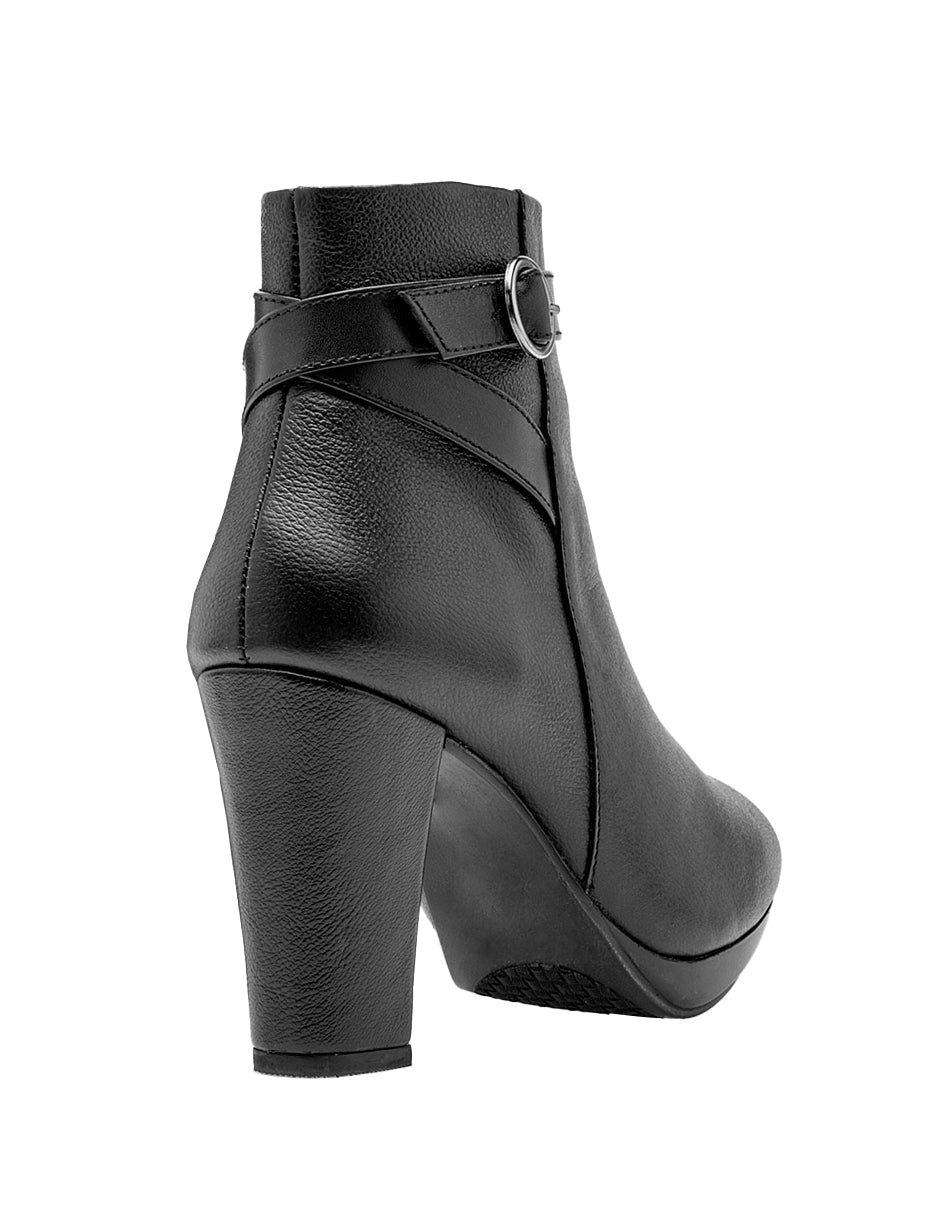 Botín con tacón Exterior Textil Color Negro Para Mujer De RBCOLLECTION