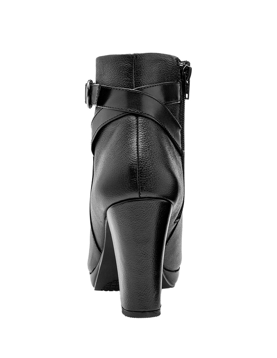 Botín con tacón Exterior Textil Color Negro Para Mujer De RBCOLLECTION