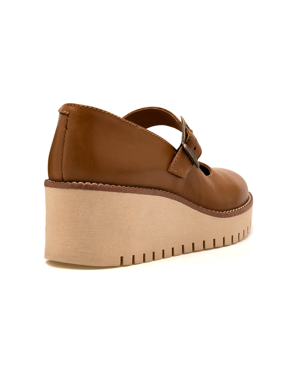 Mary jane Exterior Piel Color Camel Para Mujer De RBCOLLECTION