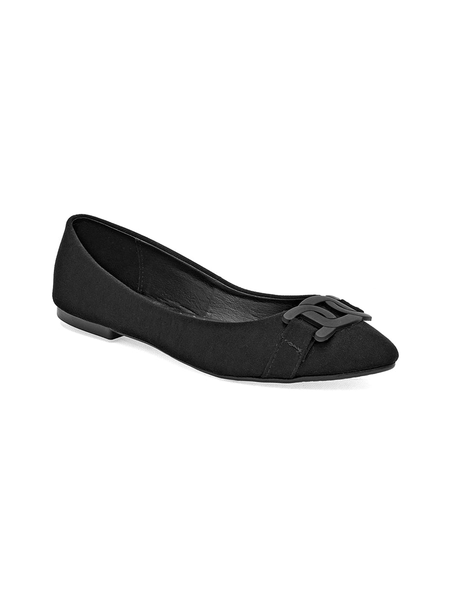 Flats puntales Exterior Textil Color Negro Para Mujer De RBCOLLECTION