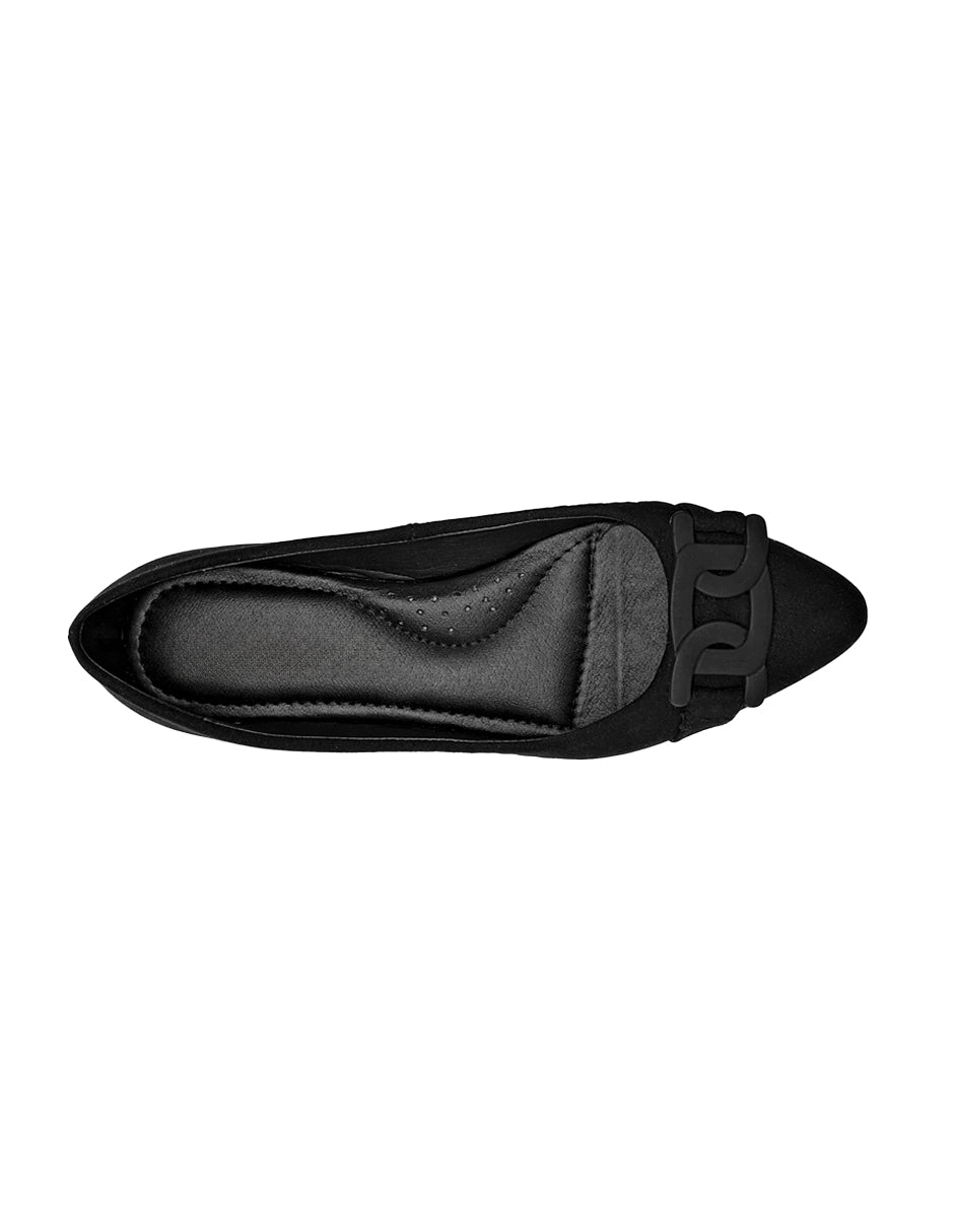 Flats puntales Exterior Textil Color Negro Para Mujer De RBCOLLECTION