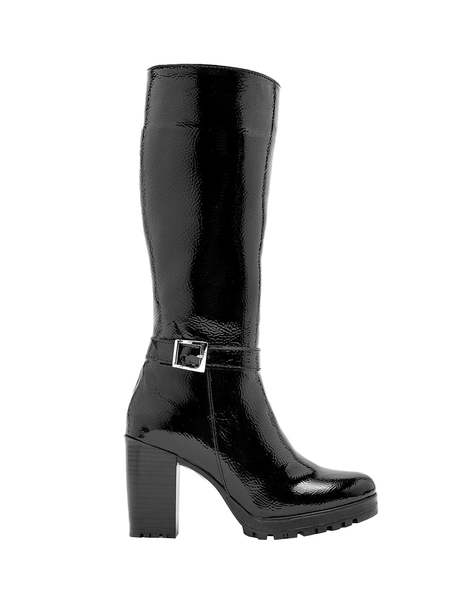 Botas altas Exterior Sintético Color Negro De Charol Para Mujer De RBCOLLECTION