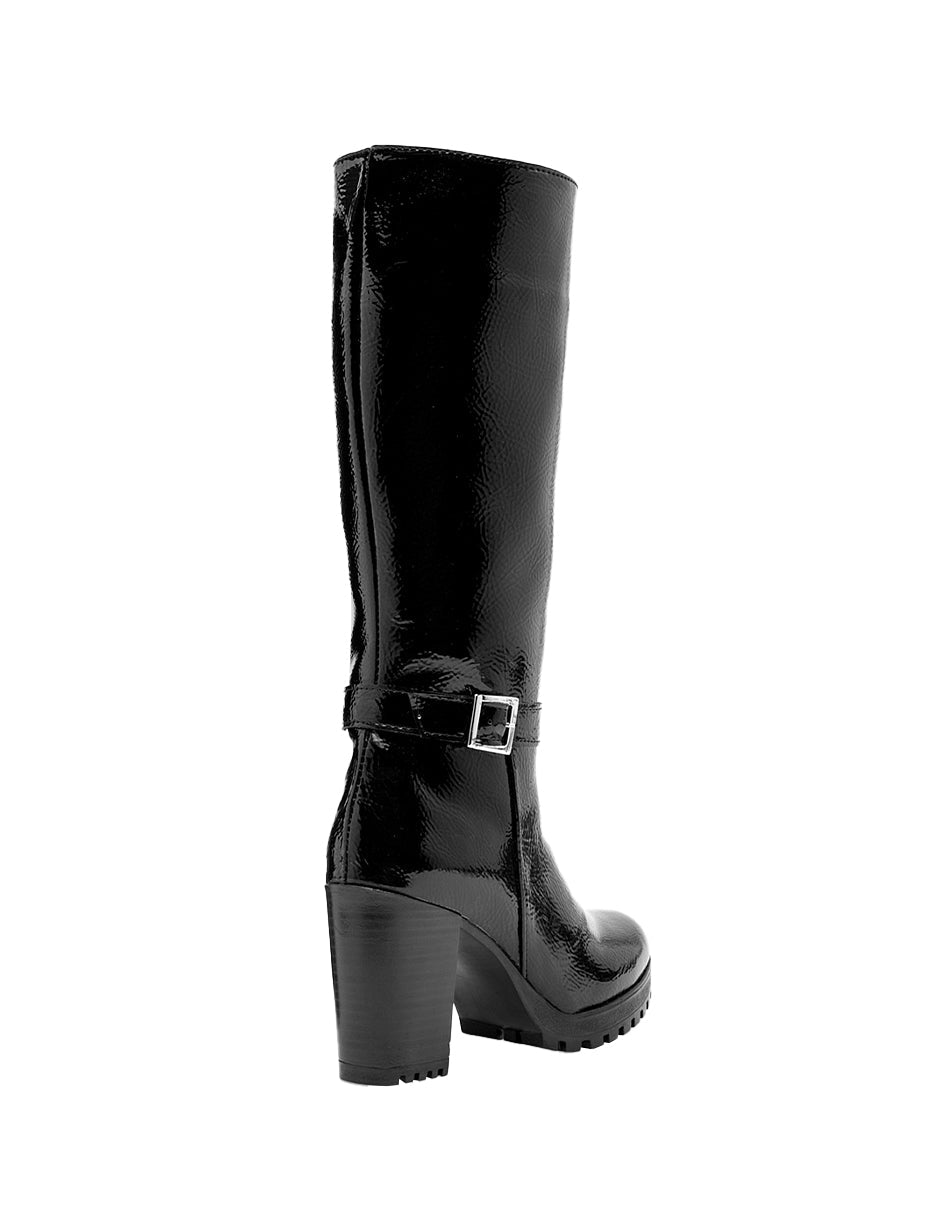 Botas altas Exterior Sintético Color Negro De Charol Para Mujer De RBCOLLECTION