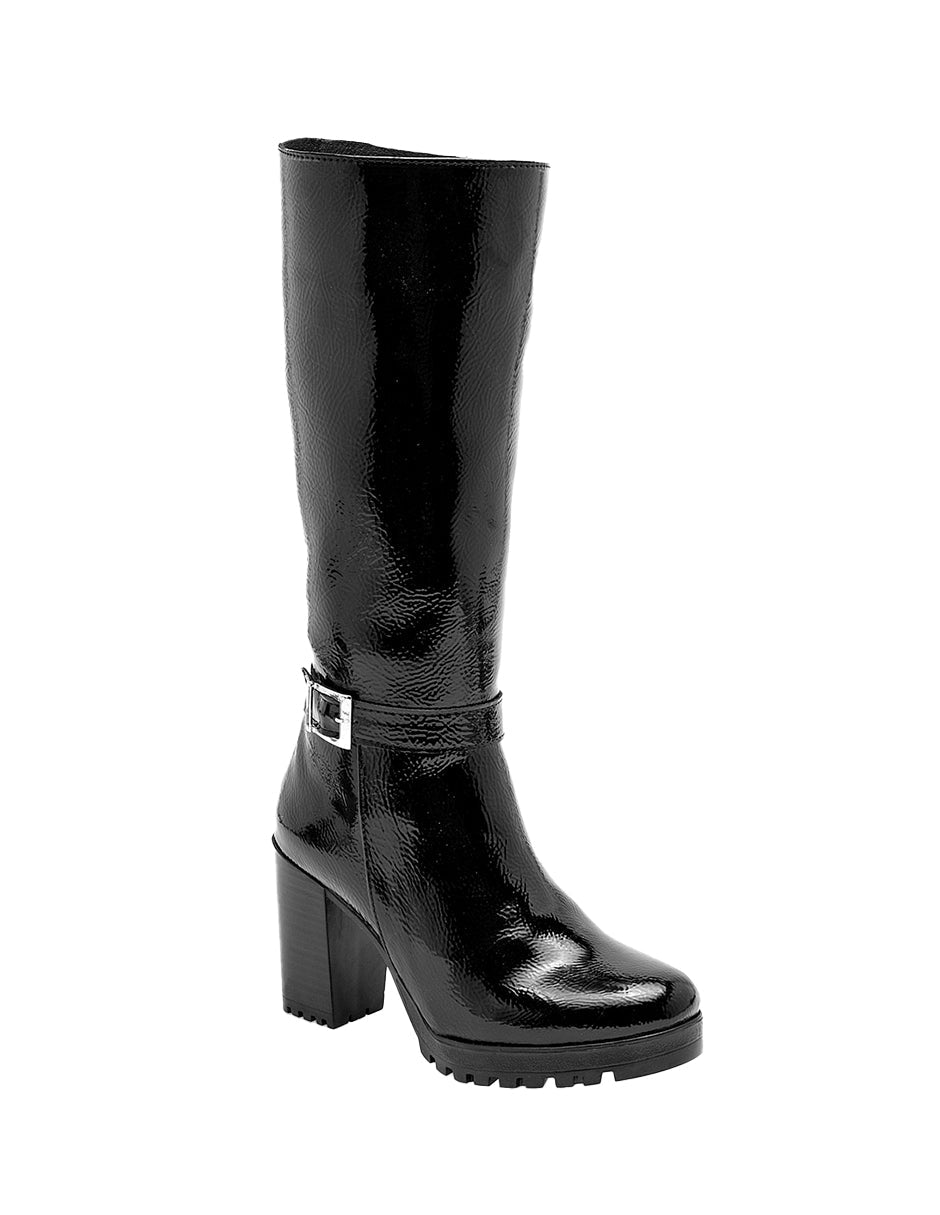 Botas altas Exterior Sintético Color Negro De Charol Para Mujer De RBCOLLECTION