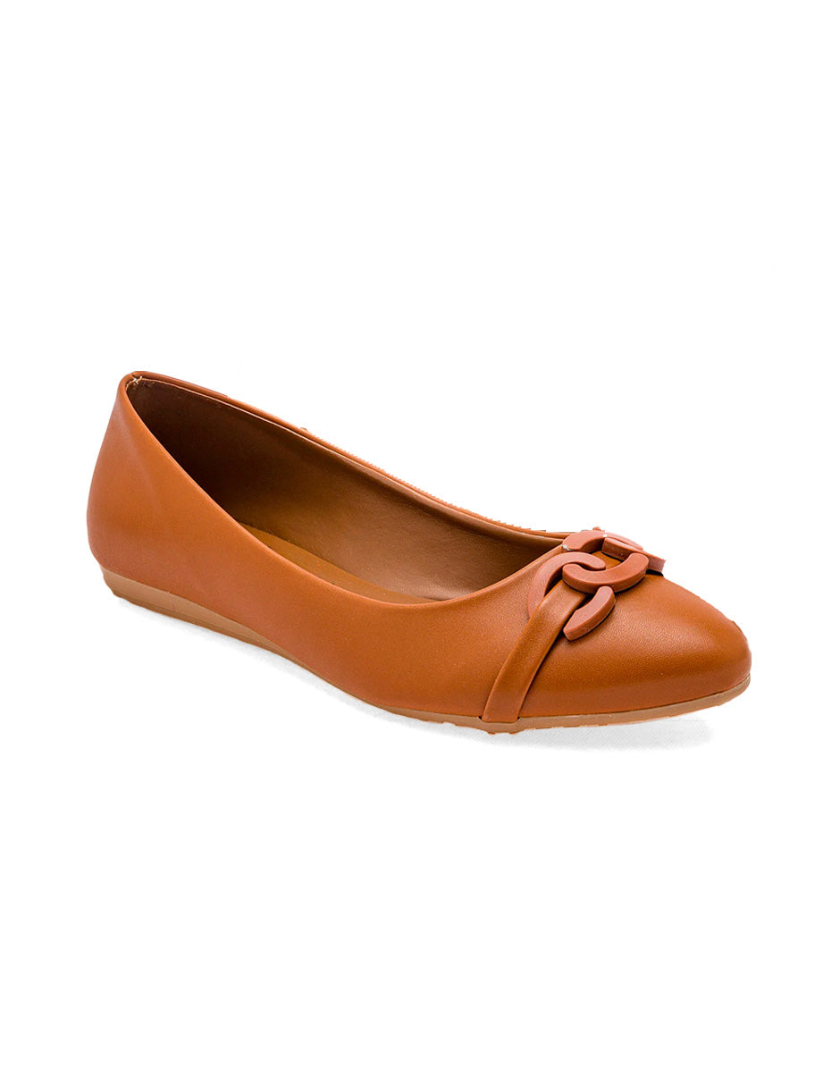 Flats clásicas Exterior Sintético Color Camel Para Mujer De RBCOLLECTION