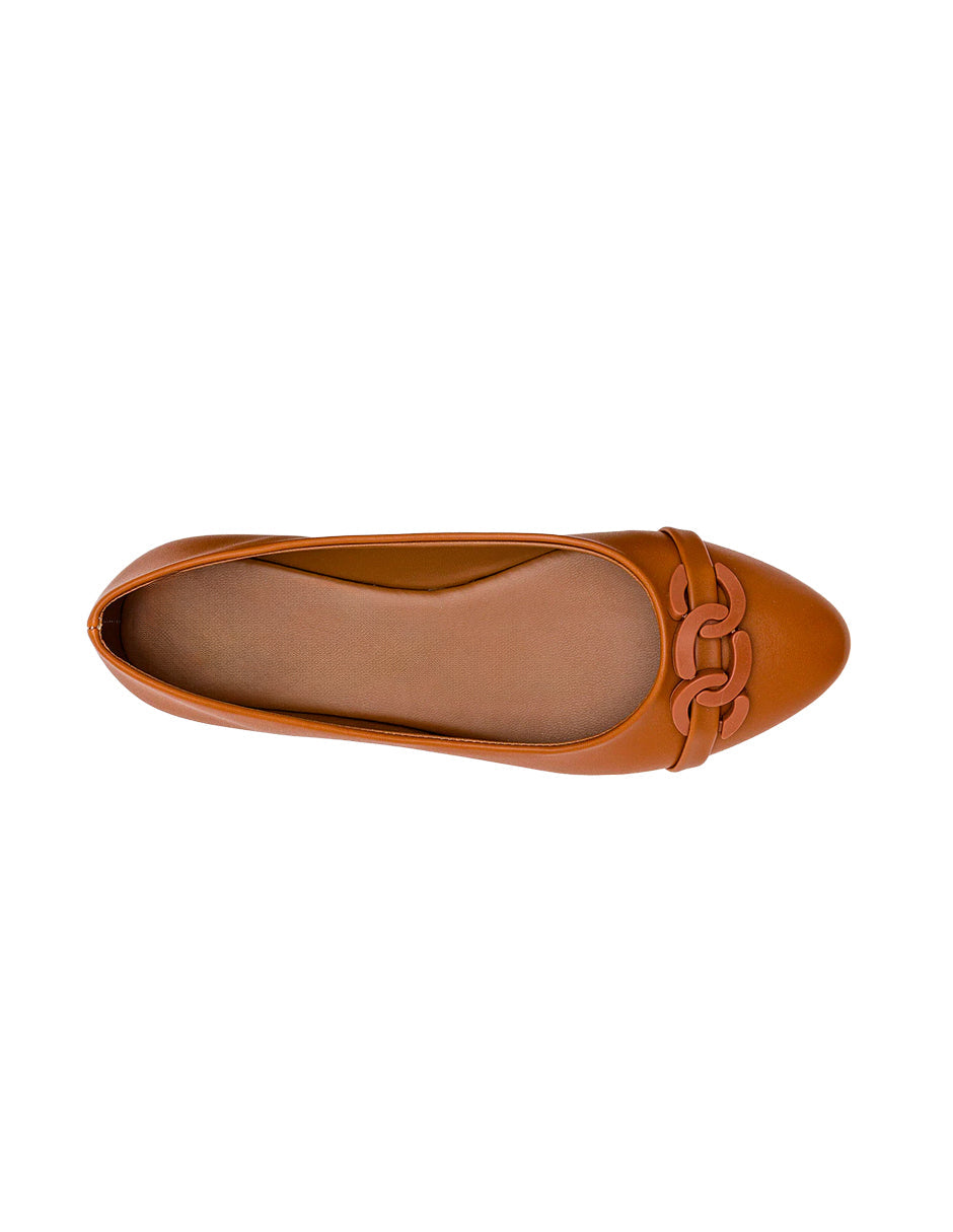 Flats clásicas Exterior Sintético Color Camel Para Mujer De RBCOLLECTION