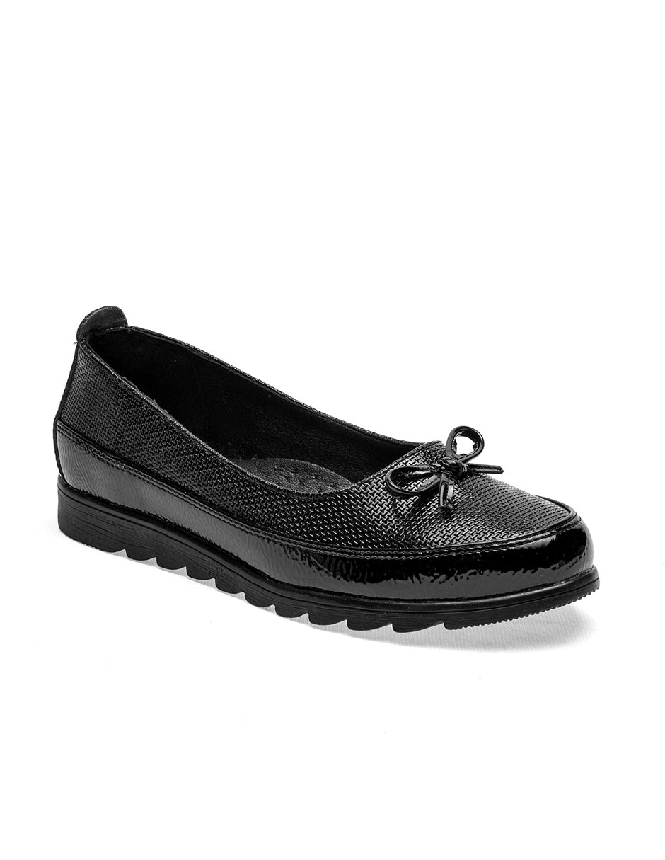 Mocasines Exterior Sintético Color Negro De Charol Para Mujer De RBCOLLECTION