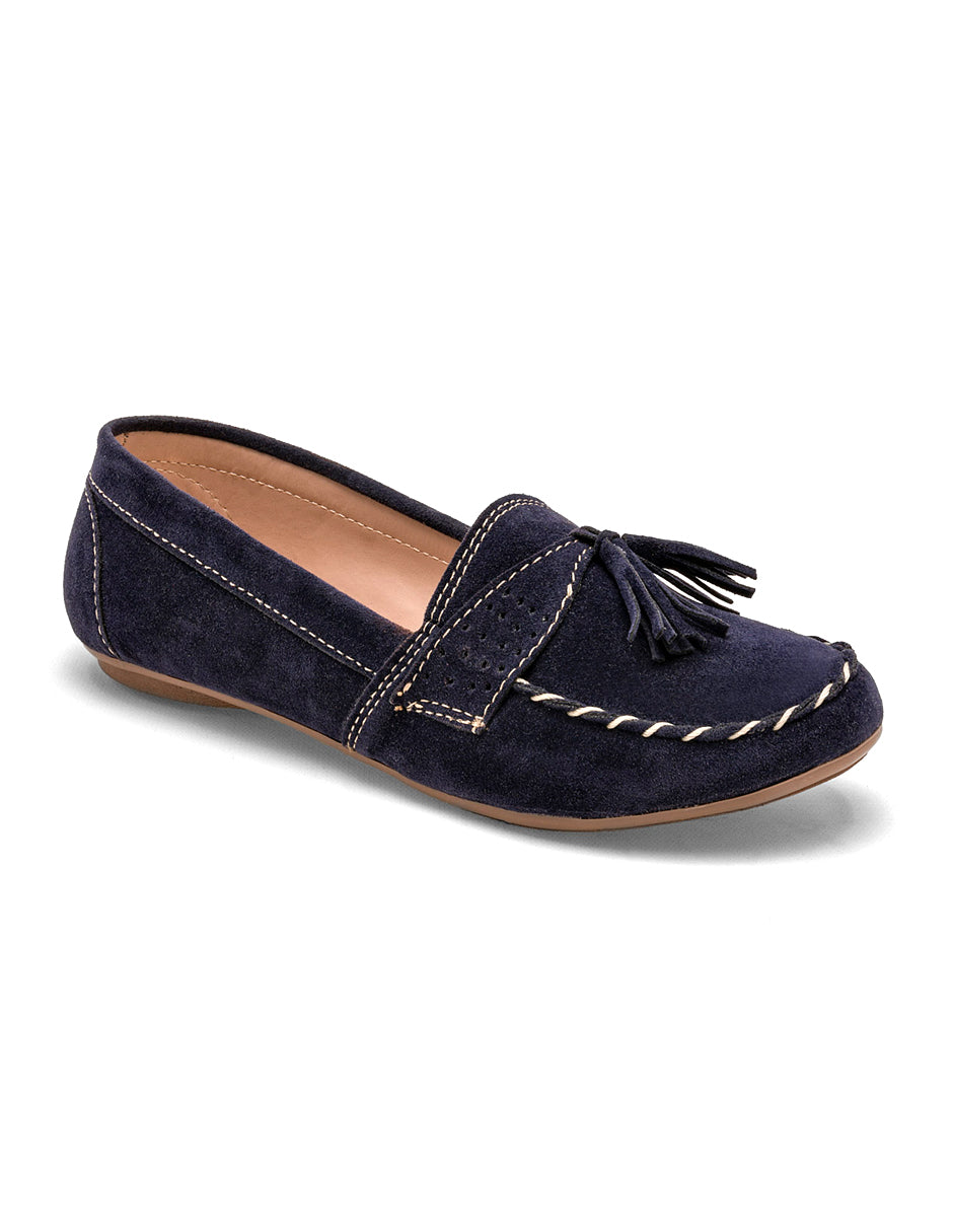 Mocasines Exterior Textil Color Marino Para Mujer De RBBASICS