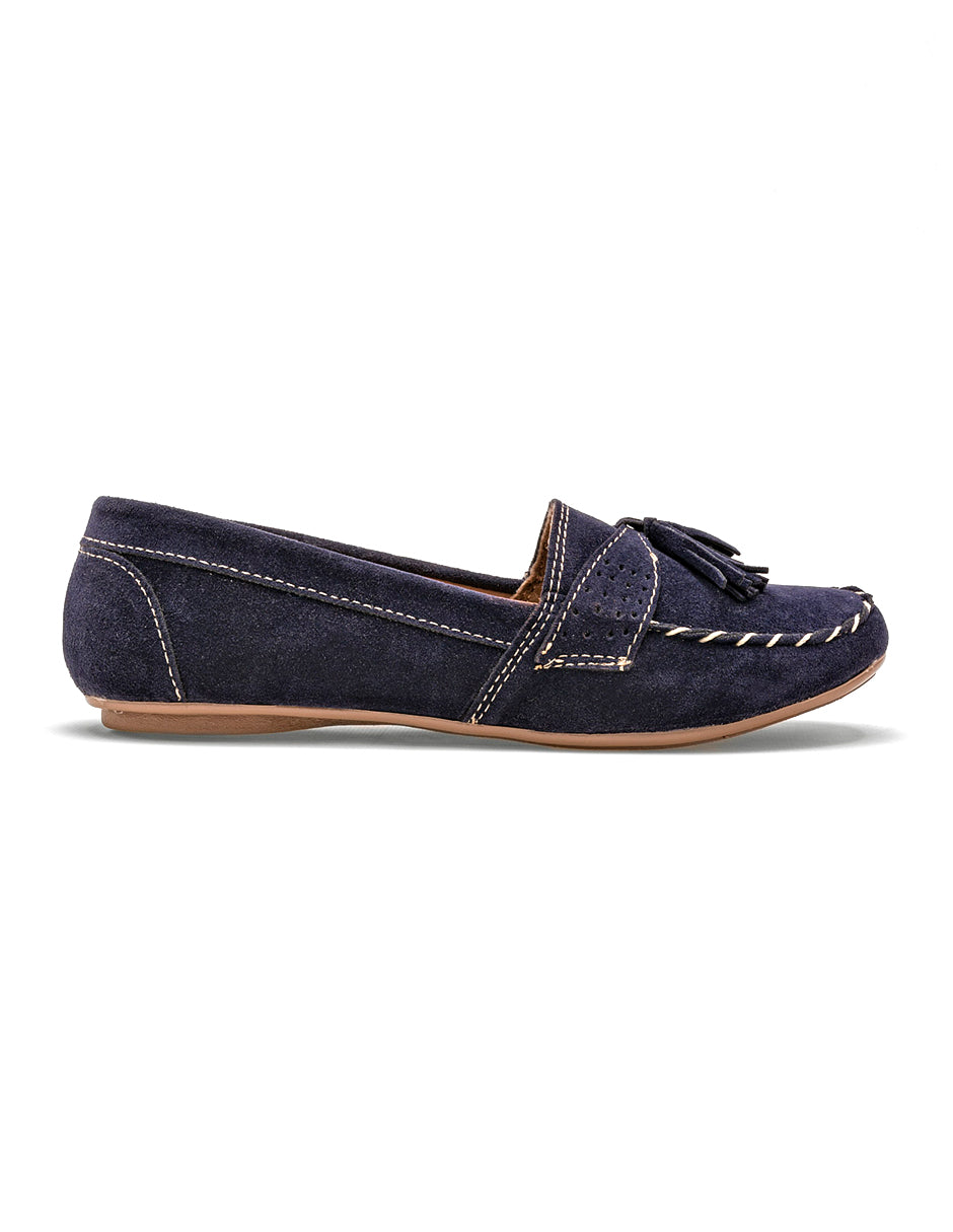 Mocasines Exterior Textil Color Marino Para Mujer De RBBASICS