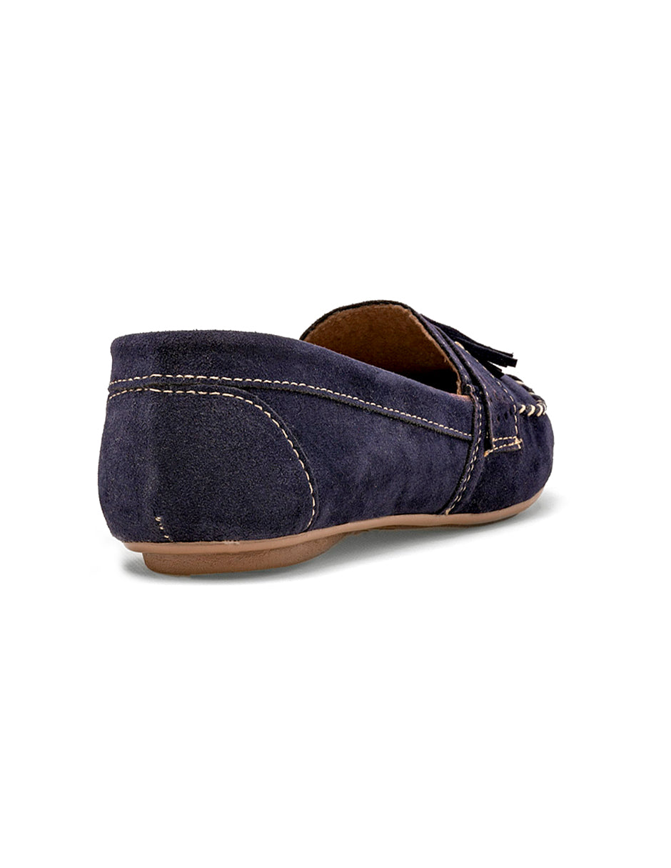 Mocasines Exterior Textil Color Marino Para Mujer De RBBASICS