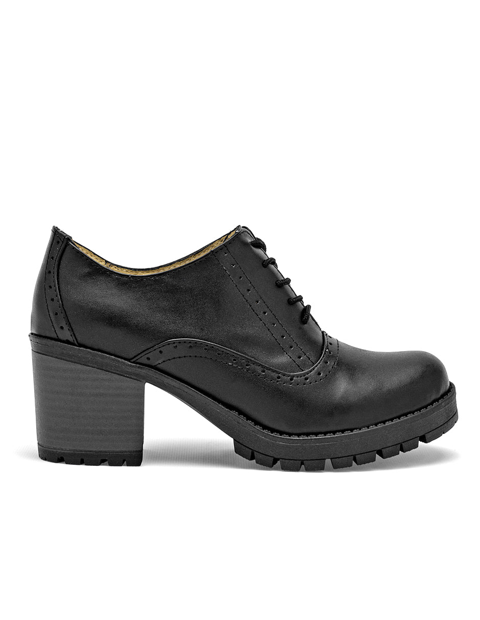 Oxfords Exterior Piel Color Negro Para Mujer De RBCOLLECTION