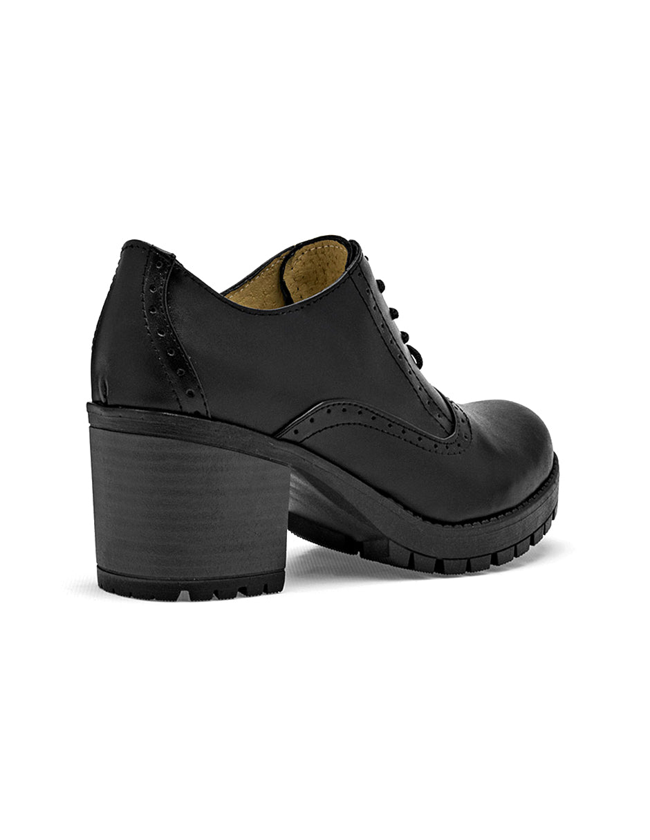 Oxfords Exterior Piel Color Negro Para Mujer De RBCOLLECTION