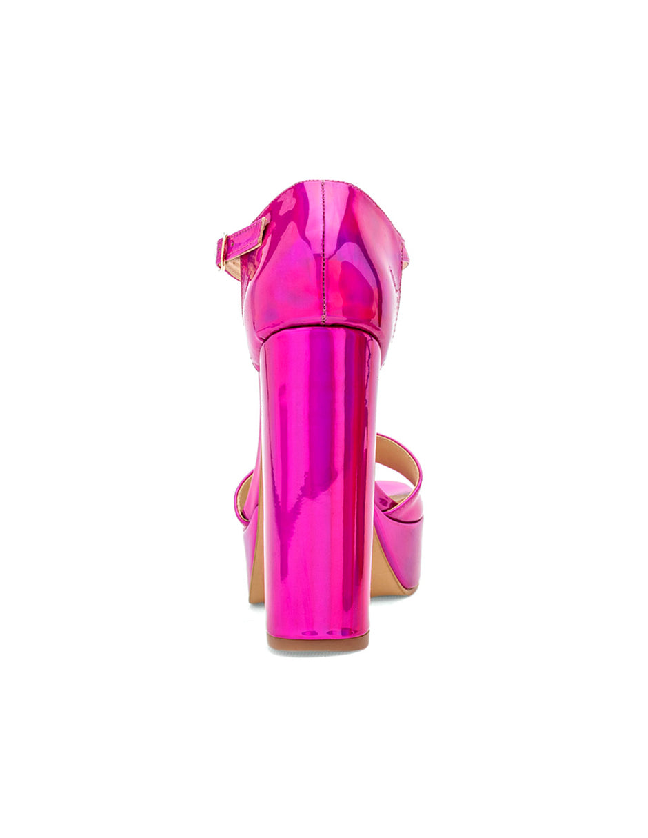 Sandalia con Tacón Exterior Sintético Color Rosa Para Mujer De RBCOLLECTION