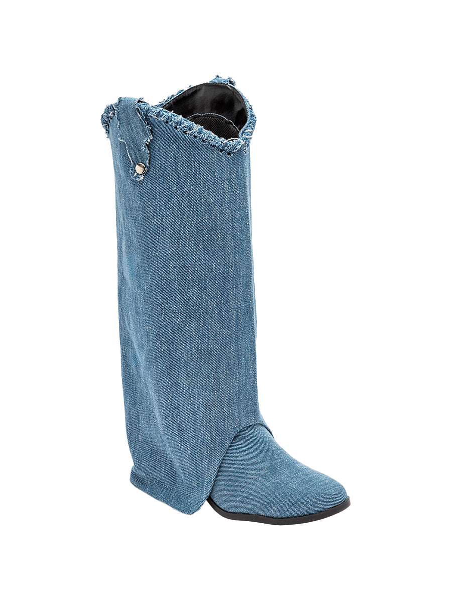 Botas altas Exterior Textil Color Mezclilla Para Mujer De RBCOLLECTION