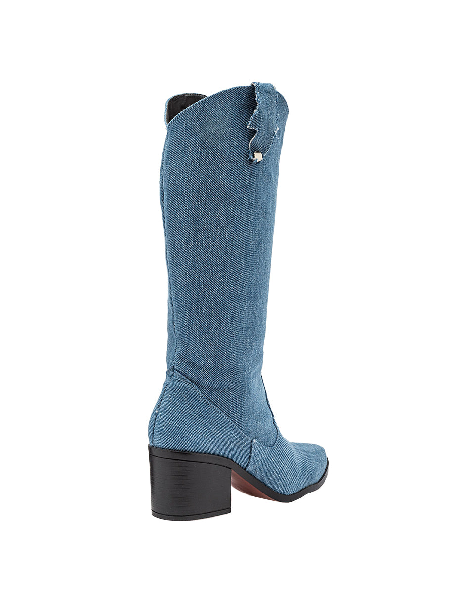 Botas altas Exterior Textil Color Mezclilla Para Mujer De RBCOLLECTION