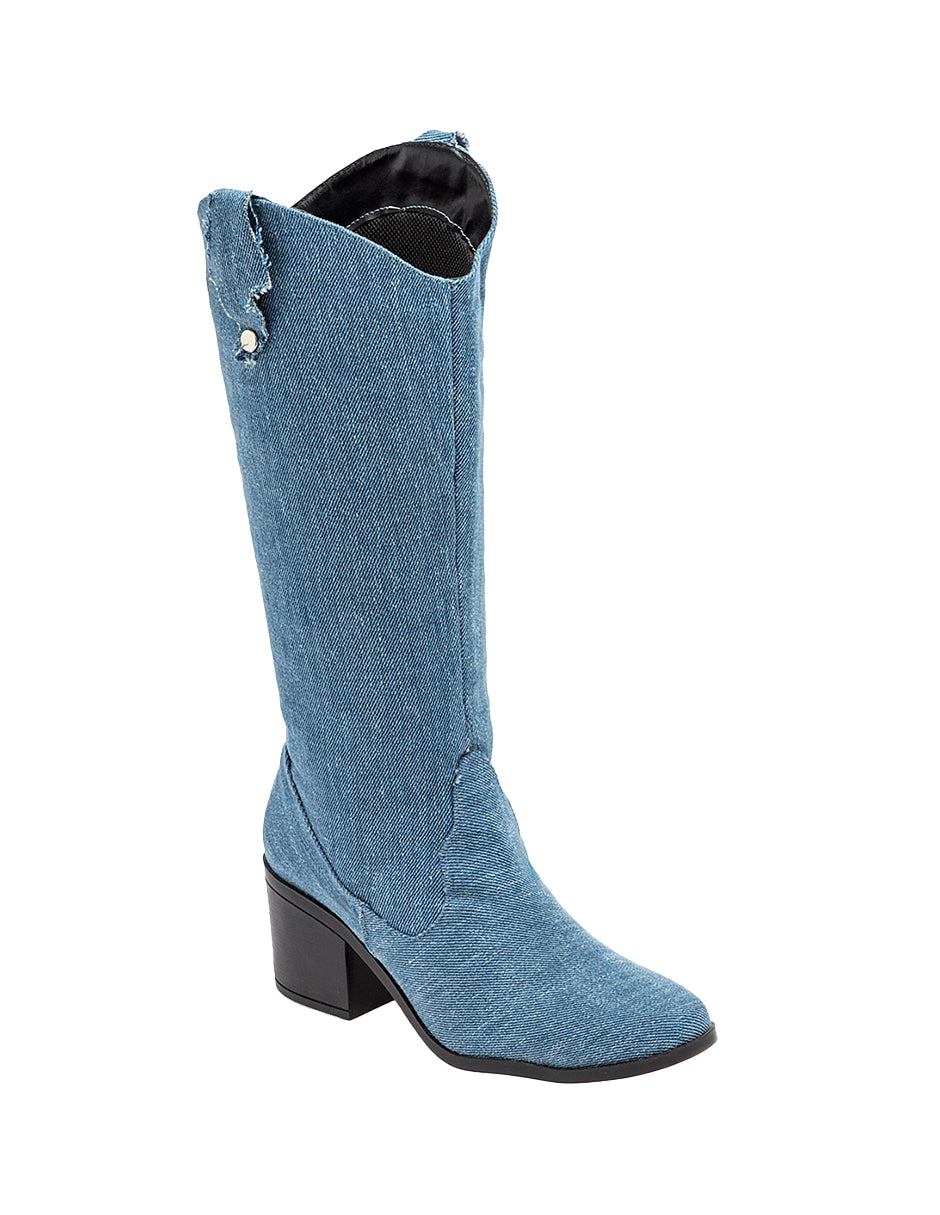 Botas altas Exterior Textil Color Mezclilla Para Mujer De RBCOLLECTION