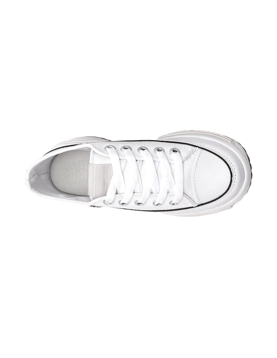 Tenis con cordones Exterior Sintético Color Blanco Para Mujer De RBCOLLECTION