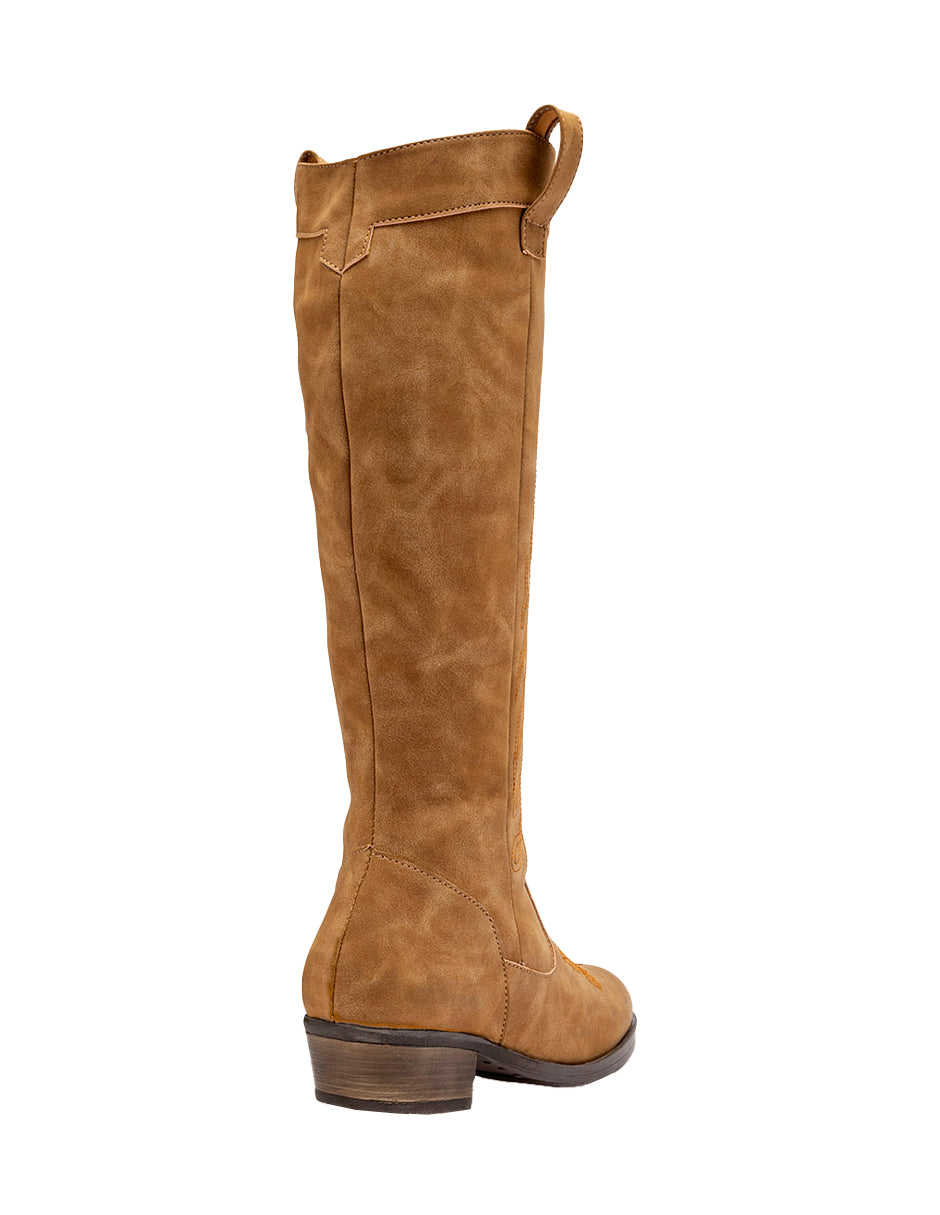 Botas tipo western Exterior Textil Color Café Para Mujer De RBCOLLECTION