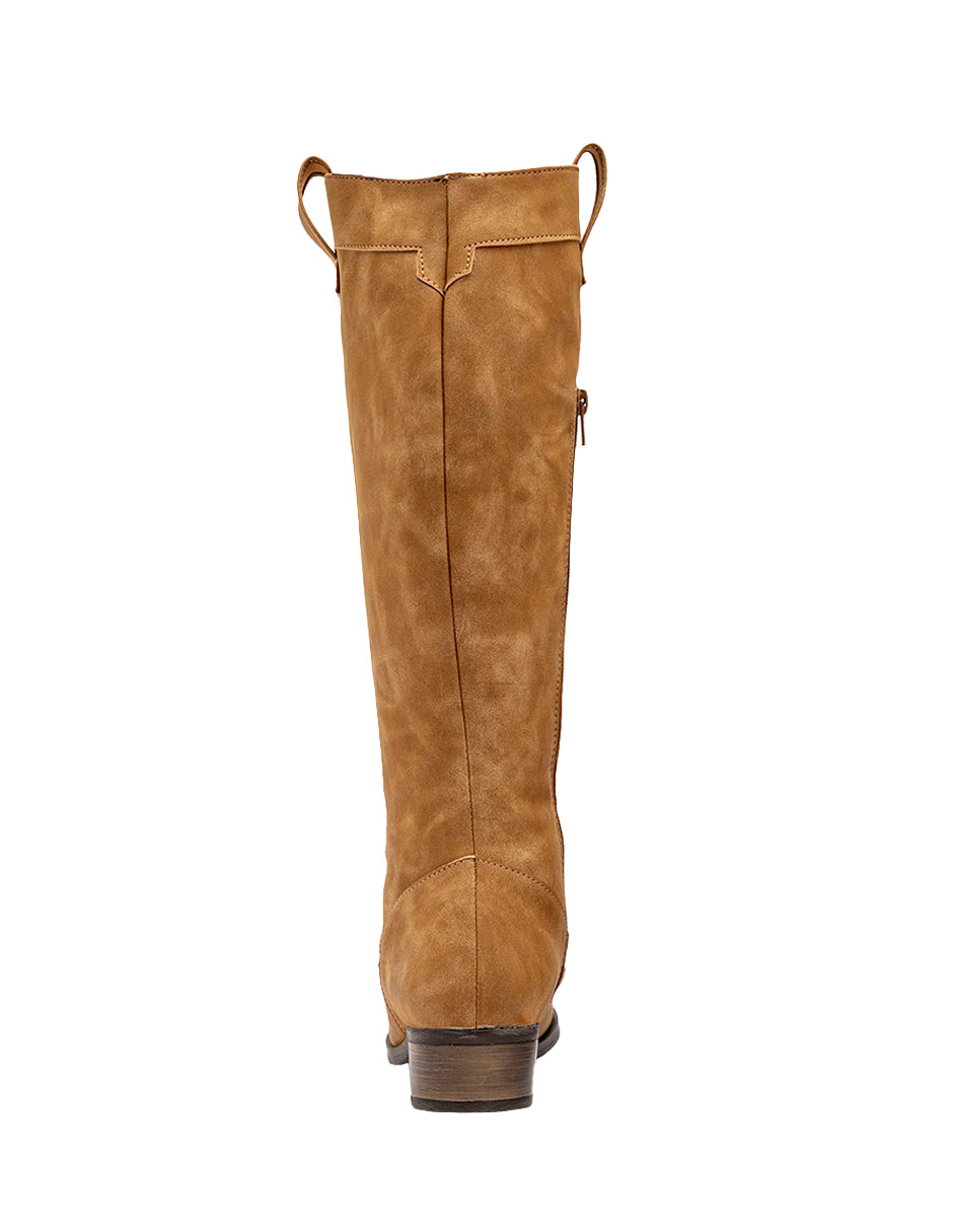 Botas tipo western Exterior Textil Color Café Para Mujer De RBCOLLECTION