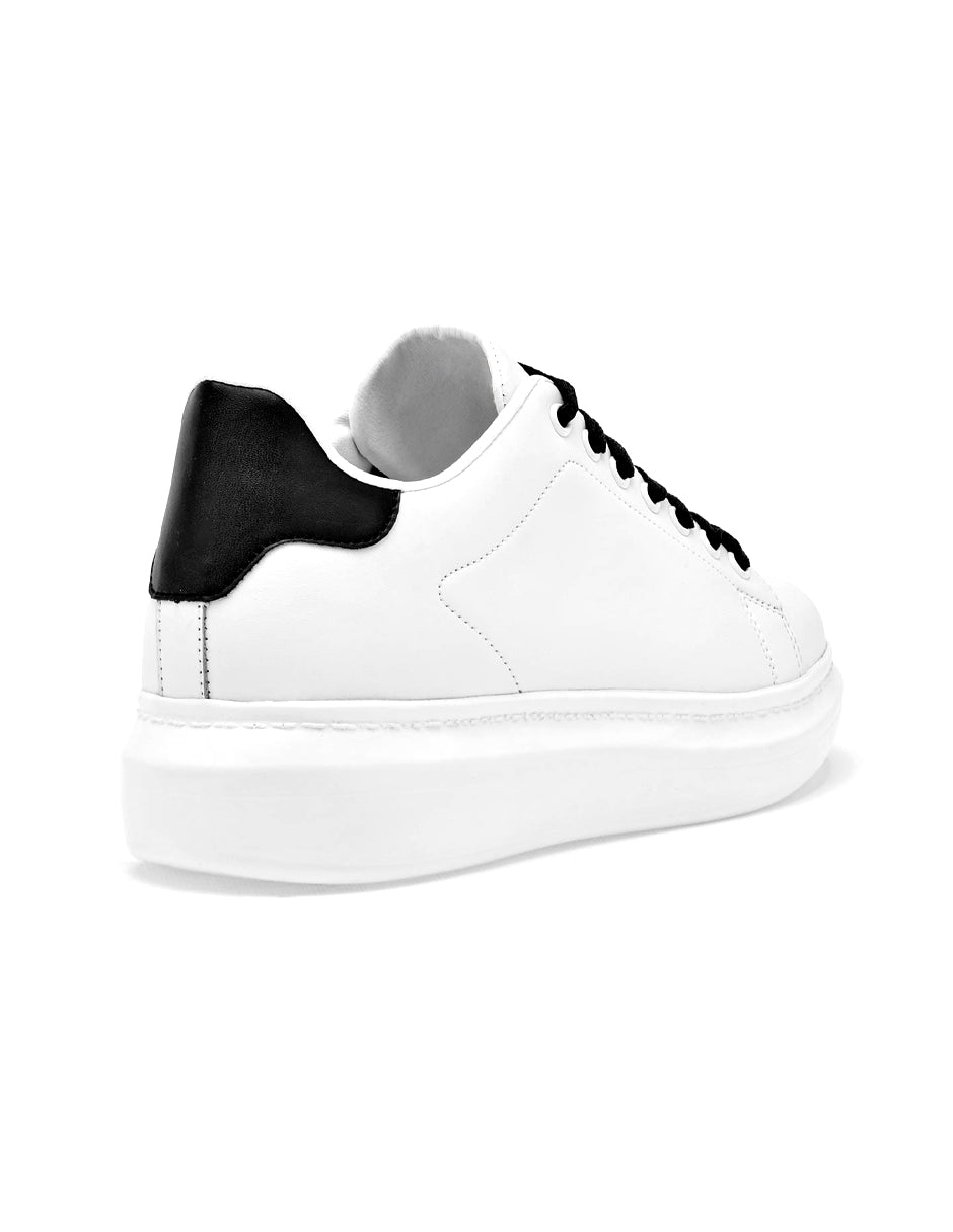 Tenis con cordones Exterior Sintético Color Blanco Negro Para Hombre De RBCOLLECTION