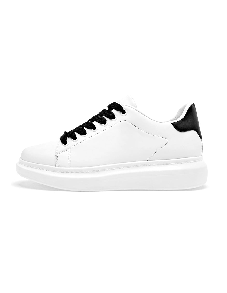 Tenis con cordones Exterior Sintético Color Blanco Negro Para Hombre De RBCOLLECTION