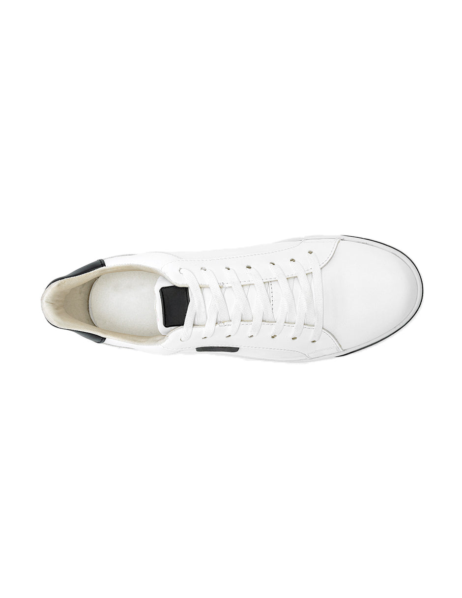 Tenis con cordones Exterior Sintético Color Blanco Negro Para Hombre De RBCOLLECTION