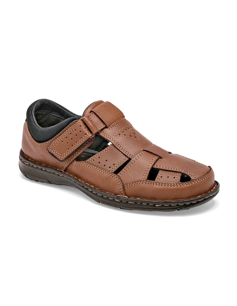 Sandalias casuales Exterior Piel Color Camel Con Negro Para Hombre De RBCOLLECTION