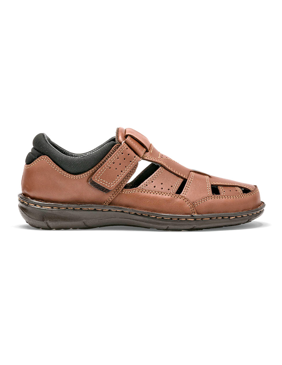 Sandalias casuales Exterior Piel Color Camel Con Negro Para Hombre De RBCOLLECTION