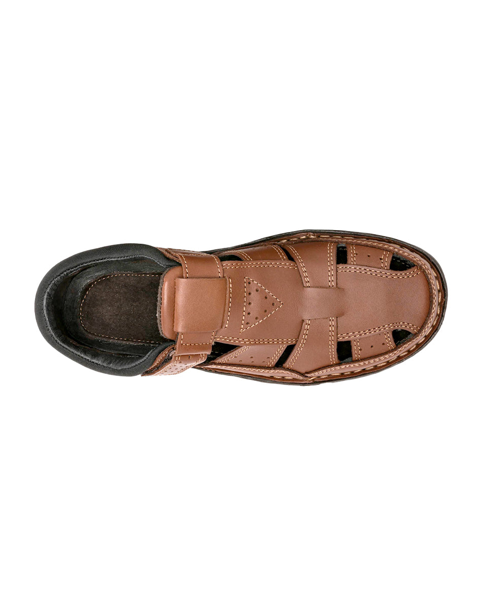 Sandalias casuales Exterior Piel Color Camel Con Negro Para Hombre De RBCOLLECTION