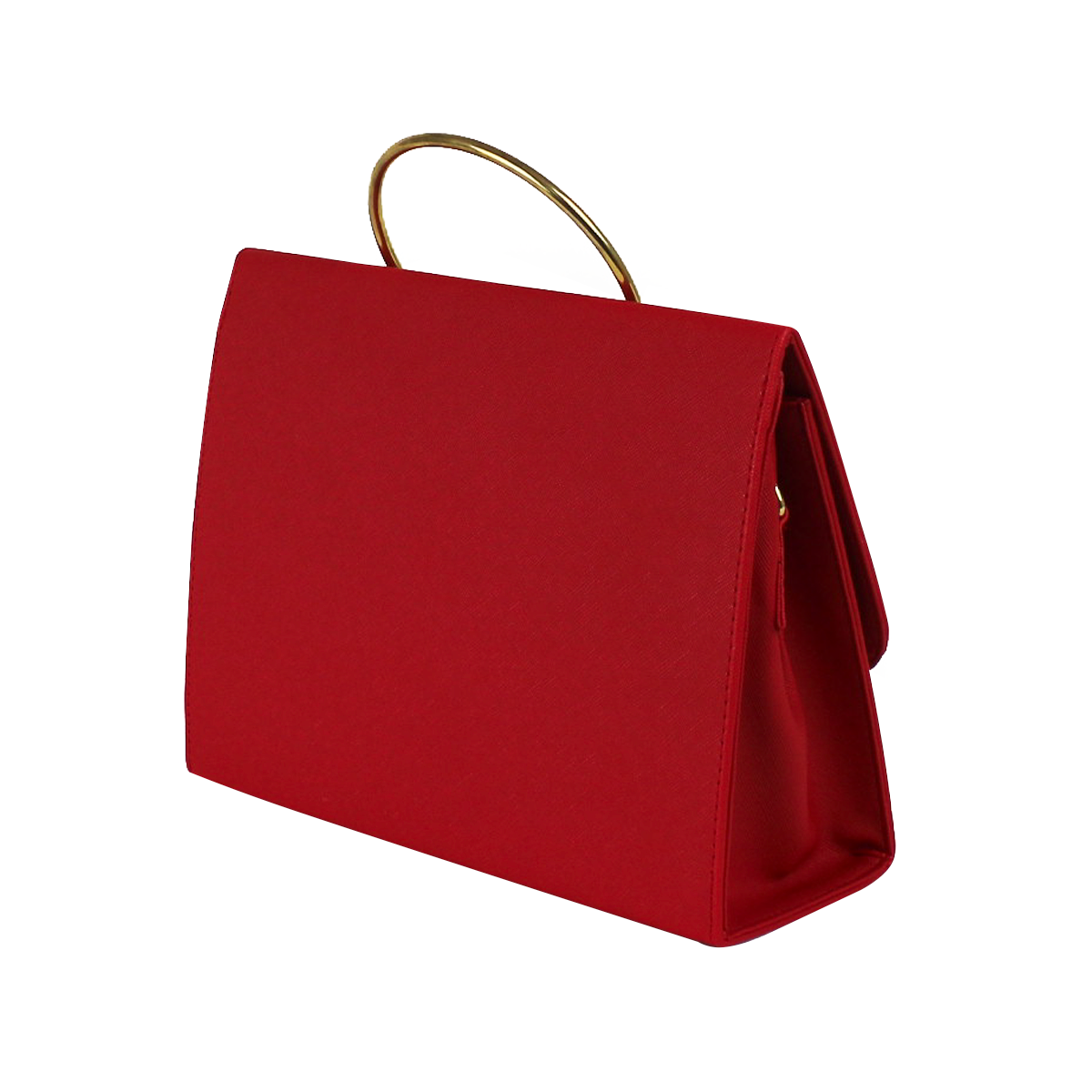 Bolsa de Mano con Asa Dorada Para Mujer Color Rojo