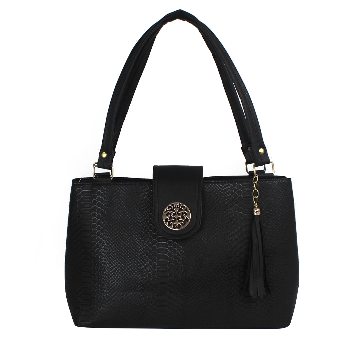 Bolsa Amplia Tipo Tote con Doble Compartimento Para Mujer Color Negro