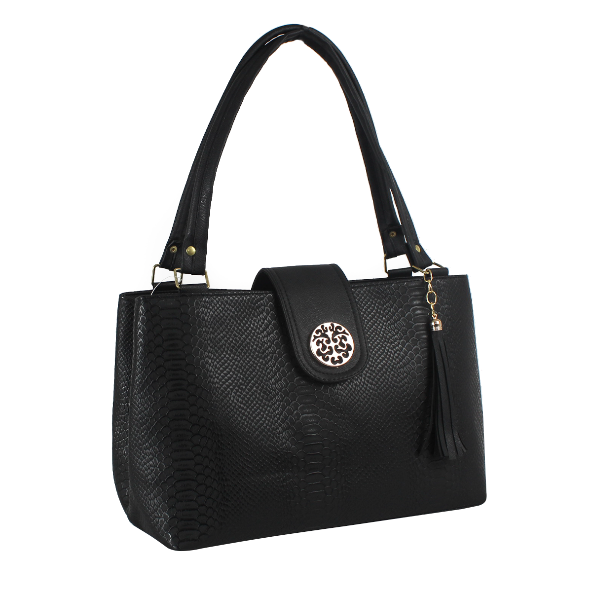 Bolsa Amplia Tipo Tote con Doble Compartimento Para Mujer Color Negro