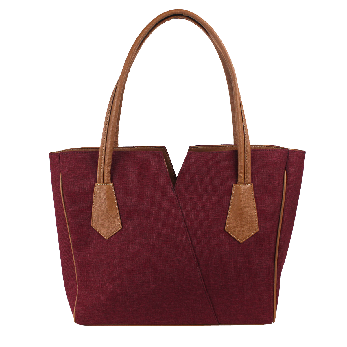 Bolsa Tote Amplia Para Mujer con Doble Asa Color Vino