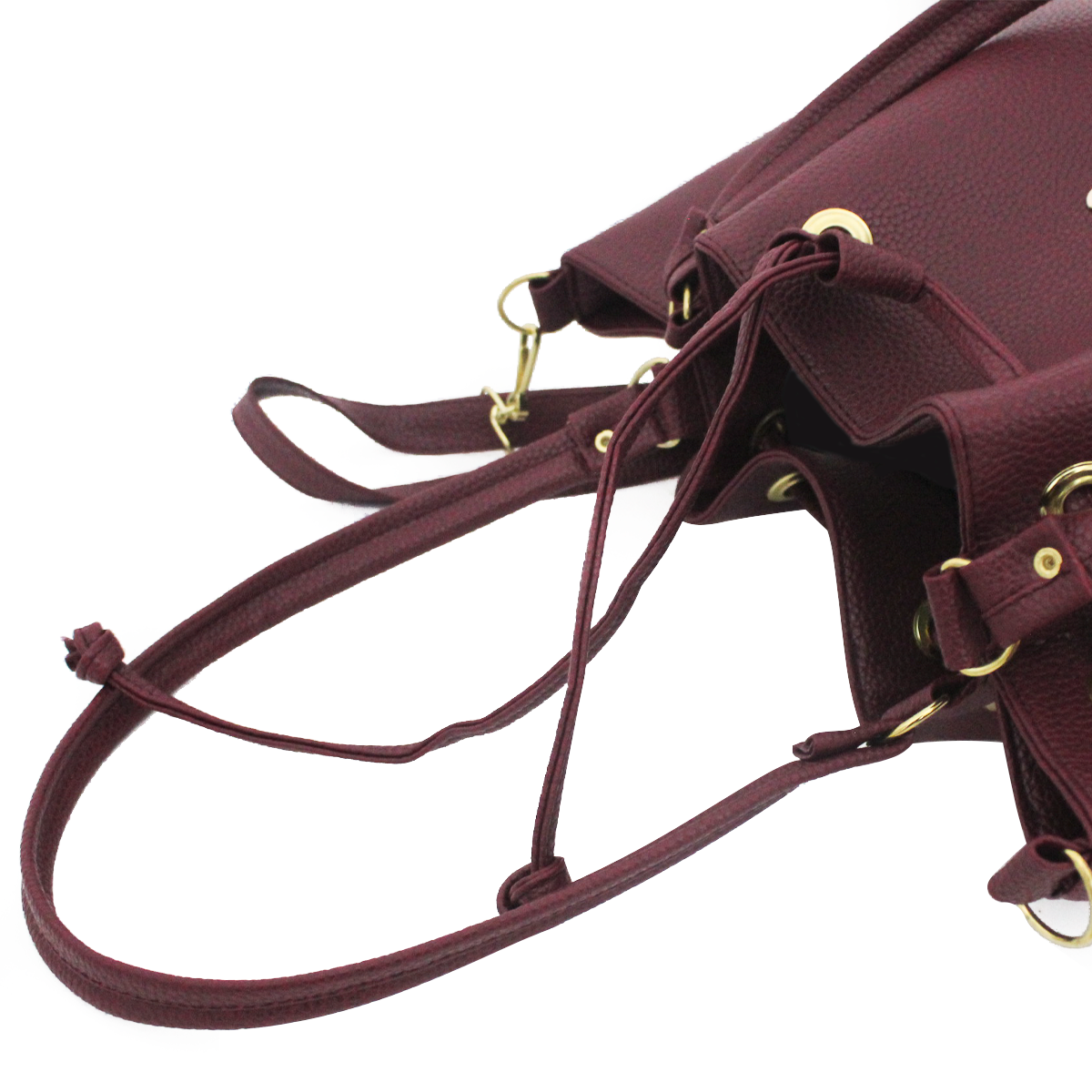 Bolsa Tote Amplia Para Mujer Convertible a Morral Color Vino