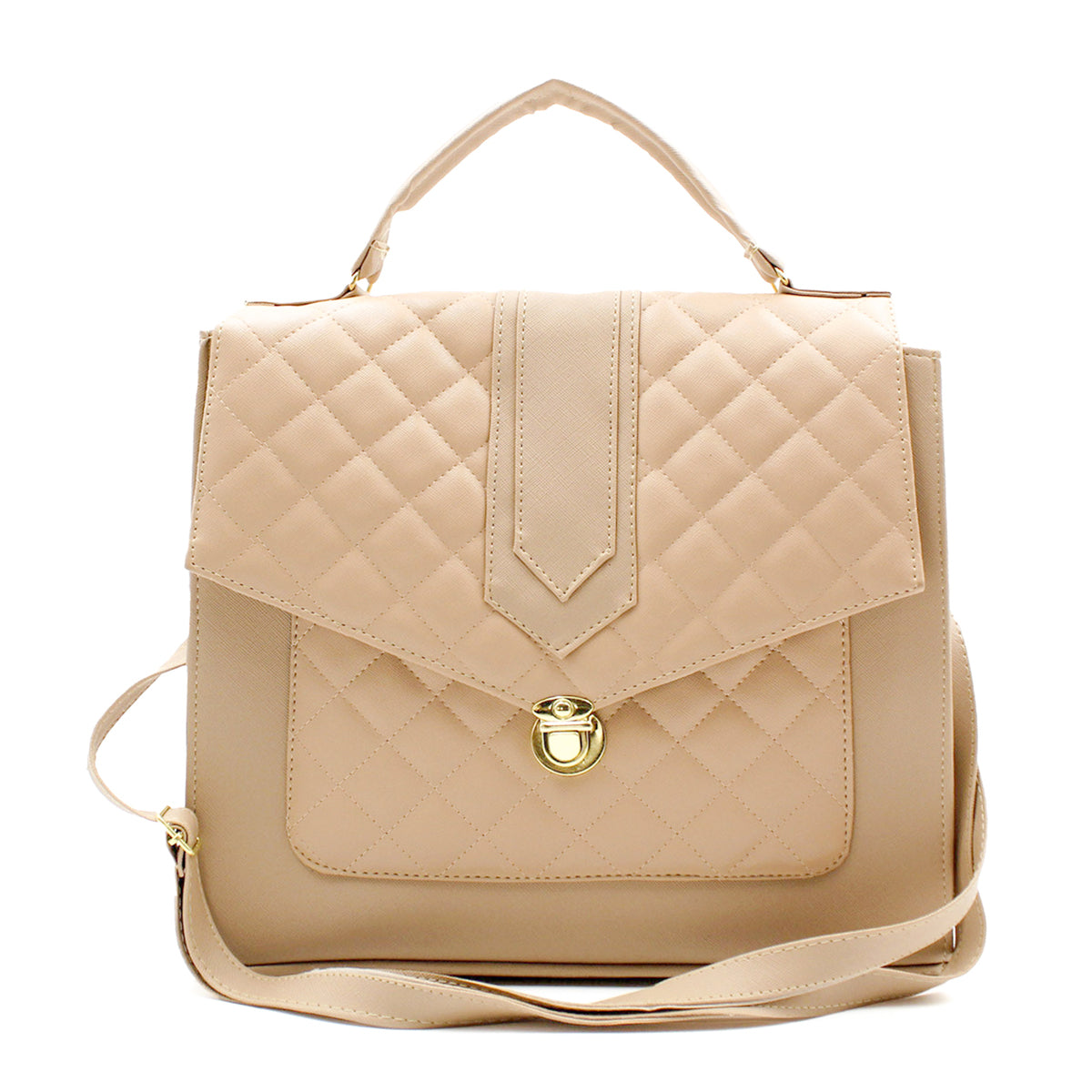 Bolsa Satchel Asa simple Color Beige  Exterior Piel sintética de RBCOLLECTION